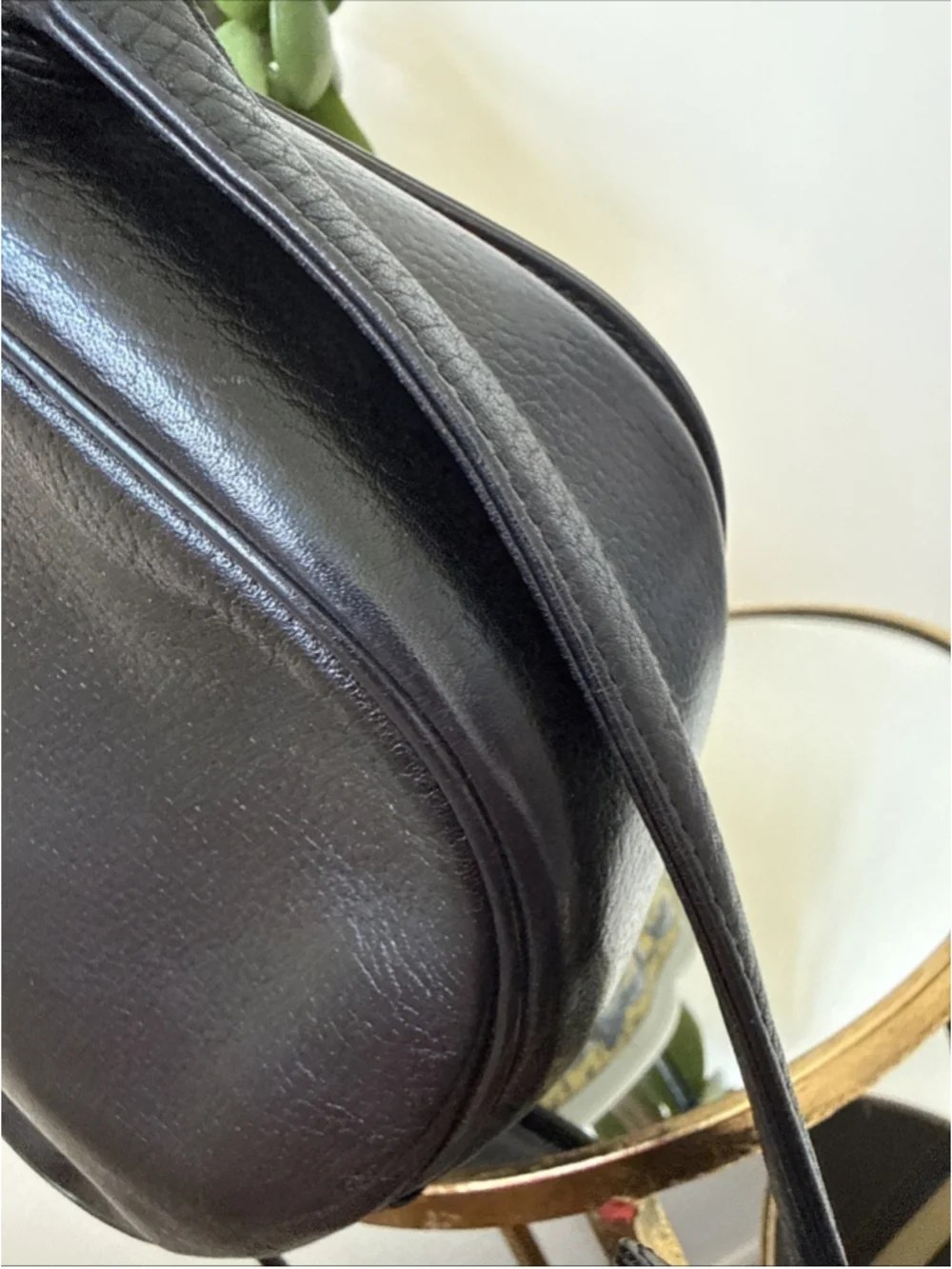 MCM Munchen Germany Shoulder Bag Black Pebble Leather